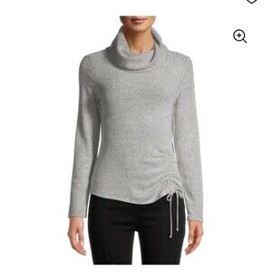 Juniors Funnel Neck Top with Ruching